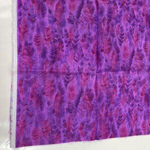 FQ Fat Quarter Quilting Fabric 18" x 22" Purple Pink Feathers